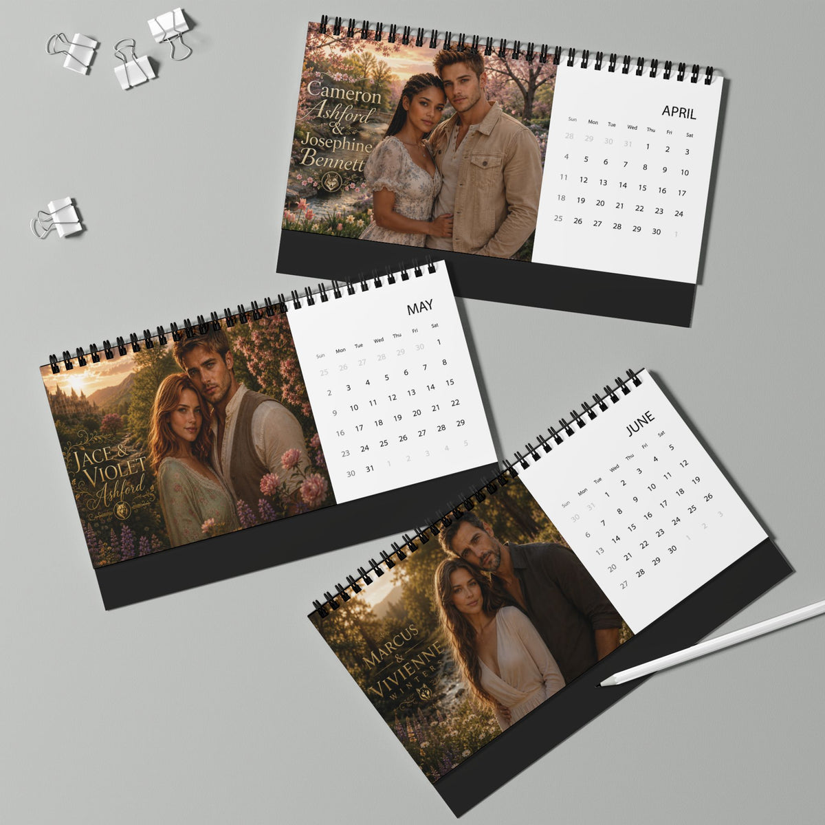 Guardian Wolf Trilogy 2027 Desktop Calendar - Fated Mates Edition