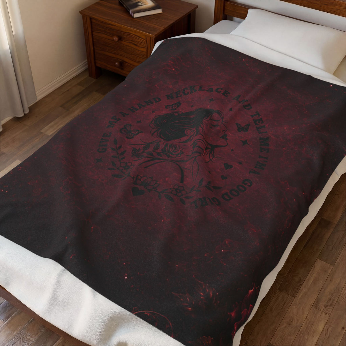 Good Girl Dark Romance Velveteen Plush Blanket